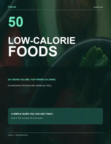 50 Low-Calorie Foods — actual PDF cover